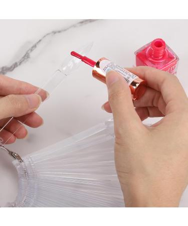 200 Pcs Clear Nail Swatch Sticks with Ring | Stiletto Practice Tips & Number Stickers for Nail Polish Color Display - Buy Online on GoSupps.com