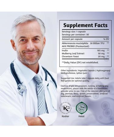 Angtai JN Akkermansia Muciniphila Probiotic 30 Billion TFU Pasteurized Form with Natural Prebiotic Inulin GLP-1 Supplement for Gut Health & Digestion Shelf Stable 30 Vegan Capsules - Buy Online on GoSupps.com