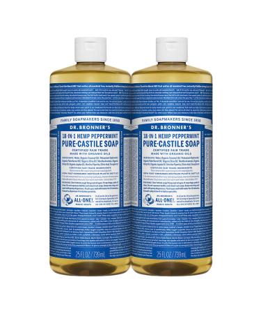 Dr. Bronner's Dr. Bronner Hemp Peppermint Pure Castile Oil Made with Organic Oils Certified - 25 Fl Oz (Pack of 2)