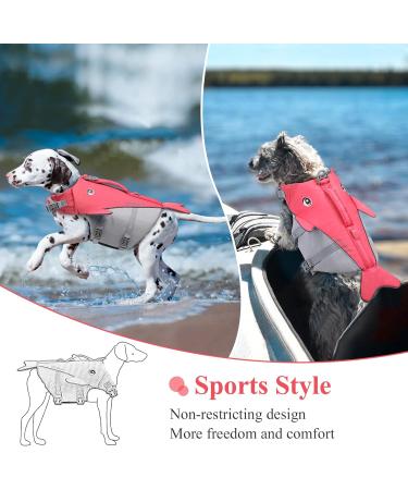 Vivaglory Dog Life Jacket for Small & Medium Dogs | Adjustable Neon Pink Swimming Vest for Safety - 56-64 cm Ribcage Girth - Buy Online on GoSupps.com