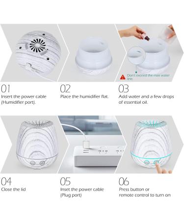 Aroma Diffuser & 120ml Humidifier - Ultrasonic Aromatherapy Oil Fragrance Lamp with 7 Color LED Light - Wood Grain Design for Home & Office - Buy Online on GoSupps.com