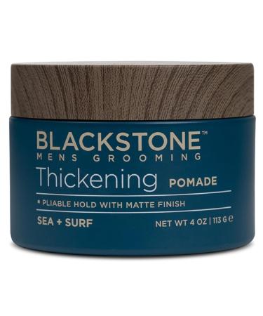 Blackstone Men's Grooming Hair Thickening Pomade - Pliable Hold with Matte Finish | Paraben & Cruelty-Free | Made in USA Sea + Surf Scent (4 Oz)