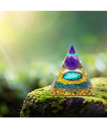 Aquarius Zodiac Amethyst Crystal Pyramid for Positive Energy & Protection | Healing Chakra Stones for Money & Health - Buy Online on GoSupps.com