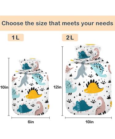 Buy Naanle Cartoon Dinosaurs Heat Bottle - 2L Transparent Hot Water Bottle for Pain Relief & Therapy | Perfect for Bed Hand & Foot Use - Buy Online on GoSupps.com