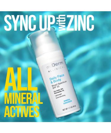myDerm CLINICAL Twin Pack - Daily Face & Body SPF 33 Mineral Sunscreen Lotion (2 Pack) - 1.7 Fl Oz Each - International Shipping - Buy Online on GoSupps.com
