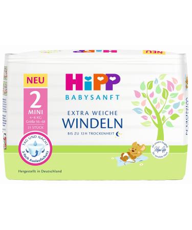 HiPP Babysanft Diapers Mini 2 Carry pack of 3 (3 x 1 x 31 pieces) Mini 2 (93 pieces) - Buy Online on GoSupps.com