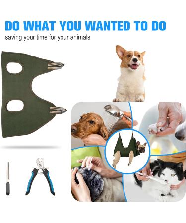 KKIIMATT 10-in-1 Petrol-Care Dog Nail Hammock & Grooming Kit | Nail Clipper File & Comb | Perfect for Dogs Under 20kg - Khaki Green - Buy Online on GoSupps.com