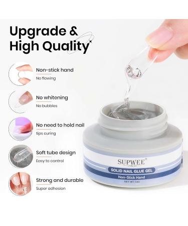 Solid Nail Glue Gel & Mini UV Lamp - Super Strong Adhesion for Press-On Nails & Nail Art DIY - Buy Online on GoSupps.com