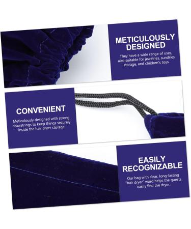 FOMIYES 8 Pcs Storage Bag Smooth Hair Dryer Bag Curl Hair Dryer Drawstring Hair Dryer Holder Gym Bag Velvet - Buy Online on GoSupps.com