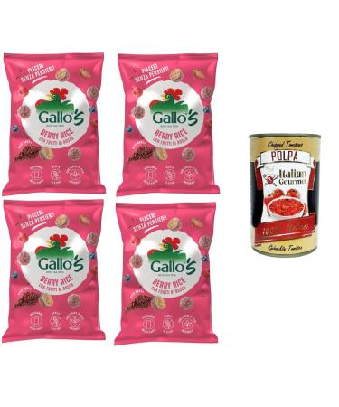 Italian Gourmet E.R. Riso Gallo Gallo's Berry Rice with Red Rice and Berry Flavor Gallo Rice Gallos Riz aux baies avec riz rouge aromatis aux baies 4 x 30 g + Italian Gourmet Polpa di Pomodoro bo te de 400 g
