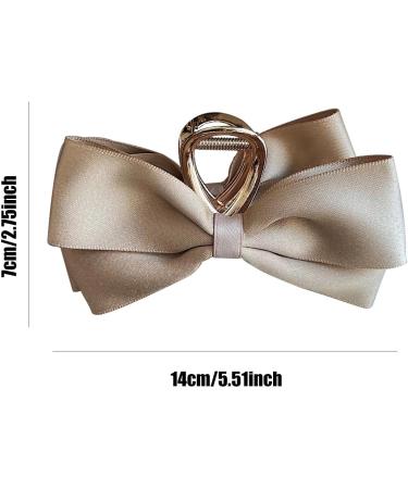 Bow Clips - Large Hair Claw Clamp Hair Barrettes Satin Bow for Hair Clips Hair Styling Clamps for Adult and Women Champagne - Buy Online on GoSupps.com