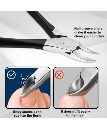 Cuticle Trimmer Professional Cuticle Nippers Rubber Coated Handle Manicure Tools Stainless Steel Cuticle Cutter for Nails (5mm) - Buy Online on GoSupps.com
