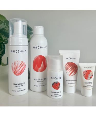 BeOnMe Kit of 5 MUST ORGANIC and VEGAN for Impure Oily Skin mix: Cleansing Foam Purifying Toner Serum and Face Cream Brufoli Treatment To rebalance purify match Set - Buy Online on GoSupps.com