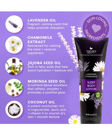 Natures Beauty Lavender Chamomile Sleep Body Lotion - Shea Butter Moisturizer with Lavender, Jojoba, Coconut & Moringa Oils - 2-pack - Buy Online on GoSupps.com