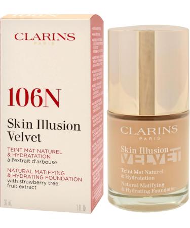 Skin Illusion Velvet Foundation - 106N Vanilla by Clarins for Women - 1 oz Foundation - Buy Online on GoSupps.com