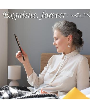 Yalikop 16 Pcs Retro Hand Held Mirrors - Vintage Oval Decorative Makeup Set for Girls (Black/White/Blue/Pink) - Buy Online on GoSupps.com