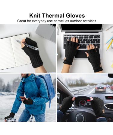 Arfnkim Thermal Fingerless Gloves - Soft Fluffy Touchscreen Winter Gloves for Men & Women | Perfect for Skiing Cycling & Work - Black - Buy Online on GoSupps.com