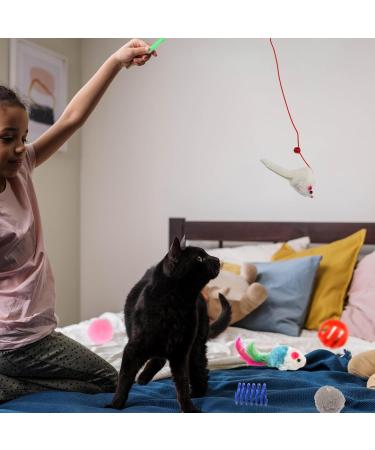 QUOZUO 31 pcs Cat Toys Variety Pack for Kitty 2 Way Tunnel Cat Feather Teaser Cat mouse Toy Cat Crinkle Balls Cat Balls with Bell Catnip Toys for Indoor Cats Kittens Toys - Buy Online on GoSupps.com