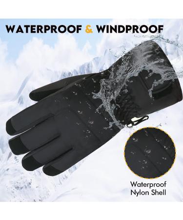 HighLoong Women Ski Gloves - Waterproof & Breathable Snow Gloves with Free Balaclava - Black, Small - Buy Online on GoSupps.com
