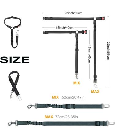 Dog Car Seat Belt Headrest Dog Car Seat Belt Adjustable Dog Car Lead Restraint Seat Belt with Elastic Bungee Buffer and Reflective Stripe Dog Car Safety Harness Pet Travel Accessories - Buy Online on GoSupps.com