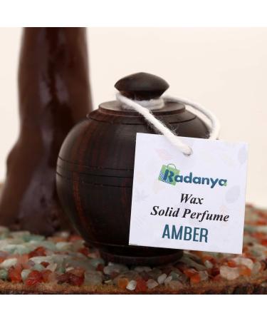 Natural Amber Fragrance Solid Perfume Body Musk Natural Wax in Mini Wooden Box for Men and Women - 6 Gram - Buy Online on GoSupps.com