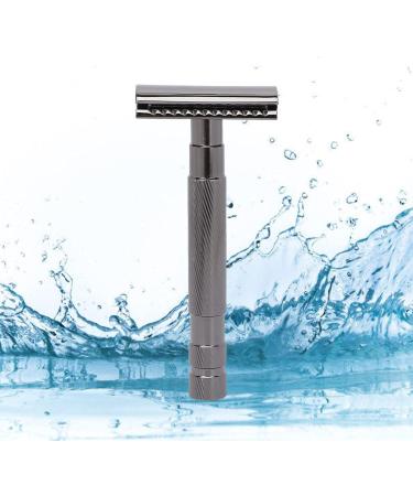 Ankroyu Safety Razor - Double Edge Men's Razor | Vintage Style Manual Razor with Zinc Clear Edge (Black) - Premium Hygiene for International Shipping - Buy Online on GoSupps.com