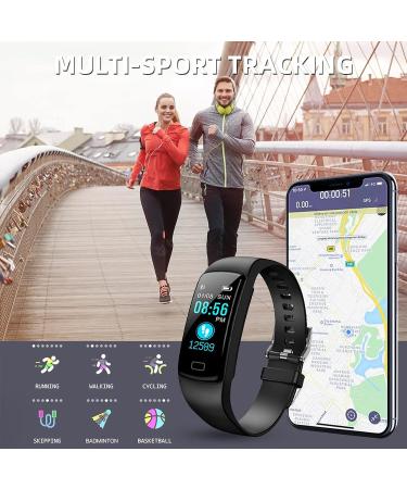PUBU Fitness Tracker | Heart Rate Monitor Activity Tracker IP68 Waterproof | Sleep Monitor | Step Counter Pedometer | Health Exercise Watch for Women Men | Black - Buy Online on GoSupps.com