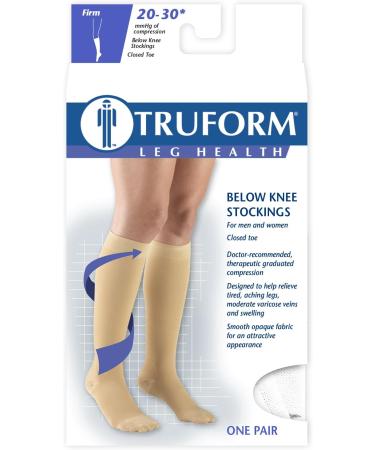 Truform Unisex Adult 20-30 mmHg Medical Support Hose - White - Small (Pack of 2) | International Shipping Available - Buy Online on GoSupps.com