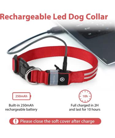 Buy Waterproof Luminous Dog Collar - Adjustable LED Flashing Light for Small & Medium Dogs | Enhanced Night Visibility (Red 28-40cm) - Buy Online on GoSupps.com
