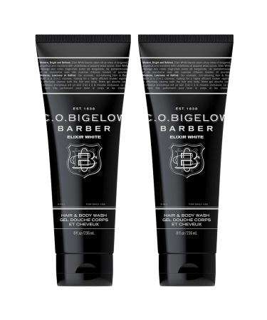 C.O. Bigelow Elixir White Hair & Body Wash for Men Pack of 2 Spice & Citrus Scented Men's 2 in 1 Shampoo & Body Wash 8 Fl Oz
