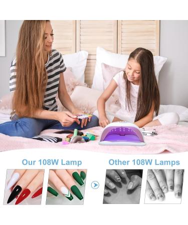 UV Nail Lamp Gel Nail Lamp Nail Dryer 180W Professional UV LED Nail Lamp UV Lamps for Gel Nails with Automatic Sensor/4 Timer Setting UV LED Nail Lamp Curing Lamp for Home Salon 23*11-White - Buy Online on GoSupps.com