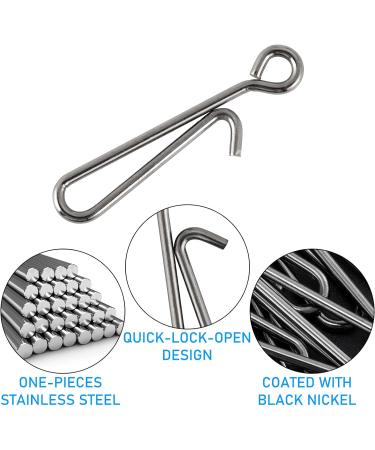 Dr.Fish 50 Pack Stainless Steel Quick Change Fishing Clips - Fast Snaps for Lures and Baits | Downward Opening | Freshwater | 1-22LB - Buy Online on GoSupps.com