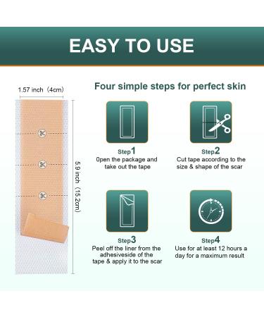 FUNNIR Silicone Scar Sheets 6 Pack - Healing C-Section and Tummy Tuck Keloid Scars - Surgical Cream Gel Patch Bandage - 5.7x1.57 - Buy Online on GoSupps.com