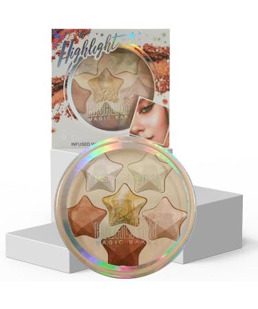 Cheek Highlighter - Waterproof Long-lasting Glitter Highlighter Contouring Highlighting Powder for Shopping Dating Traveling Home Working Gathering Xiaguang 01 - Buy Online on GoSupps.com