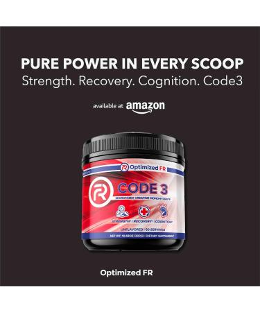 Optimized FR Code 3 Creatine Monohydrate Micronized Powder 60 Servings - Buy Online on GoSupps.com