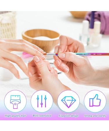 3 Pieces Kolinsky Acrylic Nail Brush Set with Rainbow Size 2 4 5 - Non-slip Handle, Silver Metal - 3D Nail Art Brushes - Buy Online on GoSupps.com