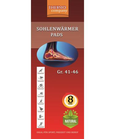Thermo Company solo warmer Pads |Heat soles for shoes |not glued |Foot warmer Pads shoe size 41-46 8cm x 25cm |Up to 8 hours (5 10 20 30 or 40 pairs)