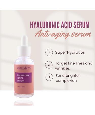 Buy Genovie MD Hyaluronic Acid Plumping Serum - Anti-Aging Hydrating Fragrance-Free Facial Serum for Youthful Skin - 1 fl oz - Buy Online on GoSupps.com