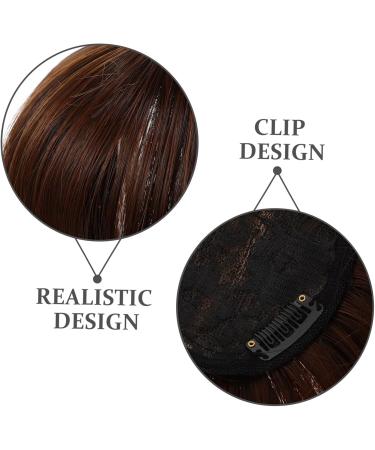 FRCOLOR Piece Invisible Wig Work Party Synthetic Hair Stylish Wigs Hair Extensions for Short Hair Human Hair Toppers for Women Air Bangs Reissue Block Miss Chemical Fiber 25.00X14.00X13.00CM Light Brown - Buy Online on GoSupps.com
