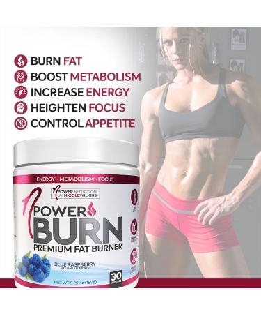 NPower Burn Premium Fat Burner for Women - Blue Raspberry 30 Servings | Curb Appetite, Boost Metabolism | 5.3 oz - Buy Online on GoSupps.com
