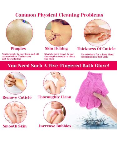 12 Pairs Exfoliating Shower Bath Scrub Gloves by Anezus | Body Exfoliator Glove for Spa Massage and Dead Skin Cell Remover - 6 Colors - Buy Online on GoSupps.com