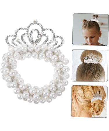 Ipetboom Hair Rope Hair Accessories for Girls Pearl Hair Tie Elastic Hair Tie Tiara Hair Ribbons Hair Ties for Girls Scrunchies for Girls Pearl Crown Hair Ties Pearl Beaded Hair Scrunchies - Buy Online on GoSupps.com