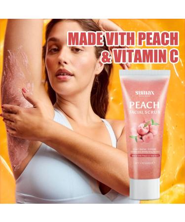 Peach Face & Neck Scrub - Gentle Exfoliation & Deep Cleansing for All Skin Types | Refreshing Daily Care Cream (1.76oz - Buy Online on GoSupps.com