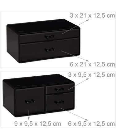 Relaxdays Makeup Organizer - 21 Compartment Acrylic Cosmetic Tower for Lipstick & Nail Polish - Black - Buy Online on GoSupps.com