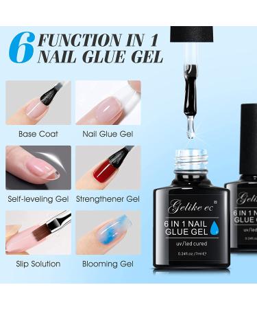 Gelike EC 6 in 1 Nail Glue Gel - Long Lasting UV Extension Glue for Acrylic Nails - Nail Repair Treatment | 1PCS Nail Glue - Buy Online on GoSupps.com