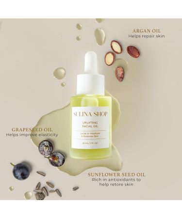 Uplifting Facial Oil - Hydrate & Soften Skin | Argan Grapeseed & Sunflower Oils - International Shipping Available - Buy Online on GoSupps.com