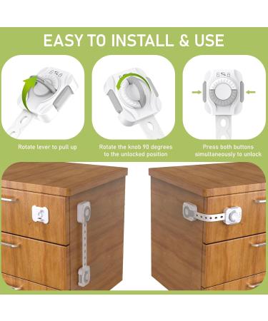 Gfeltuer Child proof baby Safety Locks for Cabinets & Drawers Fridge Toilet Baby Proofing Strap Locks with 4 Extra 3M Adhesives Triple Lock Protection (8-piece baby lock - upgraded version) 8 Count (Pack of 1) - Buy Online on GoSupps.com
