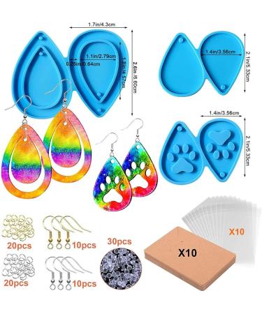 Harz Earring Set | 3 Pairs of Tear-Shaped Resin Earrings for DIY Jewelry | Versatile Pendant Shapes for Earrings & Necklaces - Buy Online on GoSupps.com