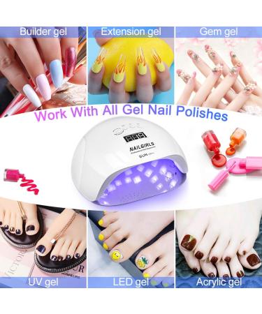 150W UV LED Nail Lamp for Gel Polish - Professional Nail Dryer with Smart Sensor and 4 Timer Settings in White - Buy Online on GoSupps.com