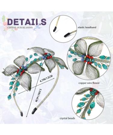IYOU Copper Wire Wedding Headband Green Butterfly Hair Hoop Handmade Prom Guest Bridal Hair Accessories for Women - Buy Online on GoSupps.com